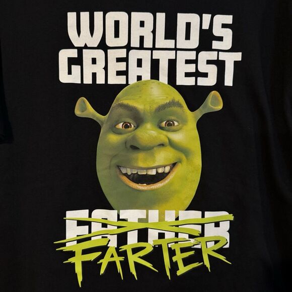 Shrek T-Shirt Large World’s Greatest Father / Farter Short Sleeve Dreamworks - Picture 2 of 6